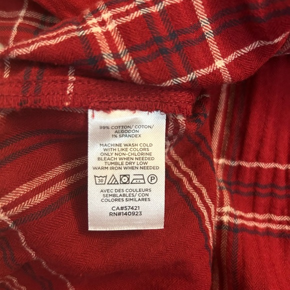 LOFT Plaid Tie Neck Puff Sleeve Top - Picture 8 of 8